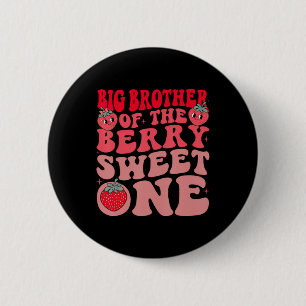 Badge Rond 5 Cm Grand frère de la douce fraise