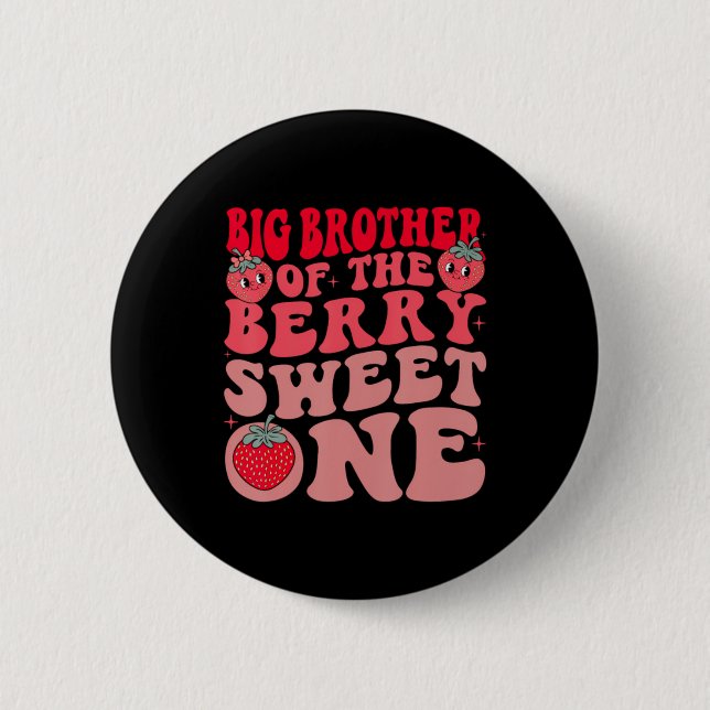 Badge Rond 5 Cm Grand frère de la douce fraise (Devant)