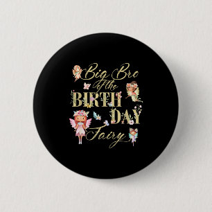 Badge Rond 5 Cm Grand frère de la fée d'anniversaire Petite fille