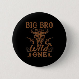 Badge Rond 5 Cm Grand Frère De La Fête De Rodéo Occidental Cow-boy