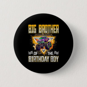 Badge Rond 5 Cm Grand Frère du Monstre de Camion d'anniversaire Bi