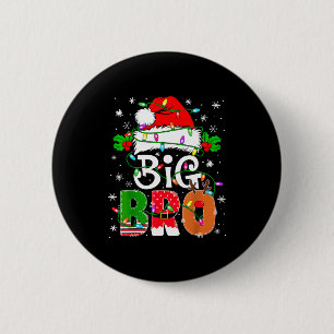Badge Rond 5 Cm Grand frère Santa annonce d'un nouveau frère Xma
