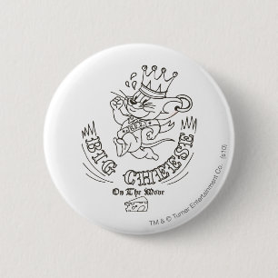 Badge Rond 5 Cm Grand Fromage Jerry Sur La Lune 1