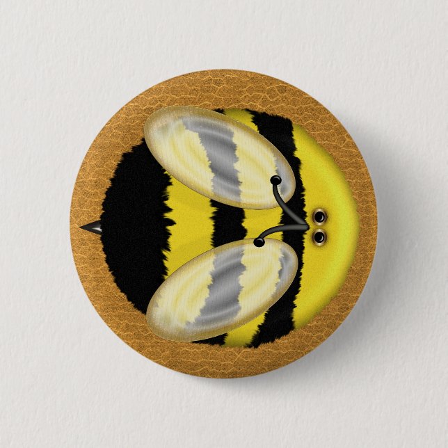 Badge Rond 5 Cm Grand gaffez l'abeille (Devant)