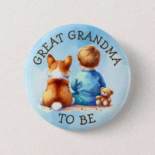Badge Rond 5 Cm Grand Grand Grand-Mère Baby shower du garçon