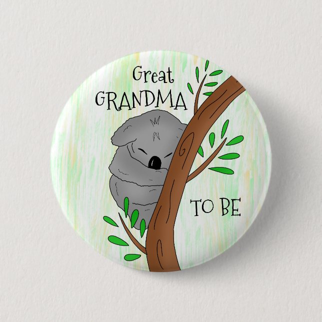 Badge Rond 5 Cm Grand Grand Grand-Mère | Baby shower Koala (Devant)