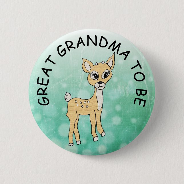 Badge Rond 5 Cm Grand grand-mère à être, Baby shower bouton Fawn (Devant)