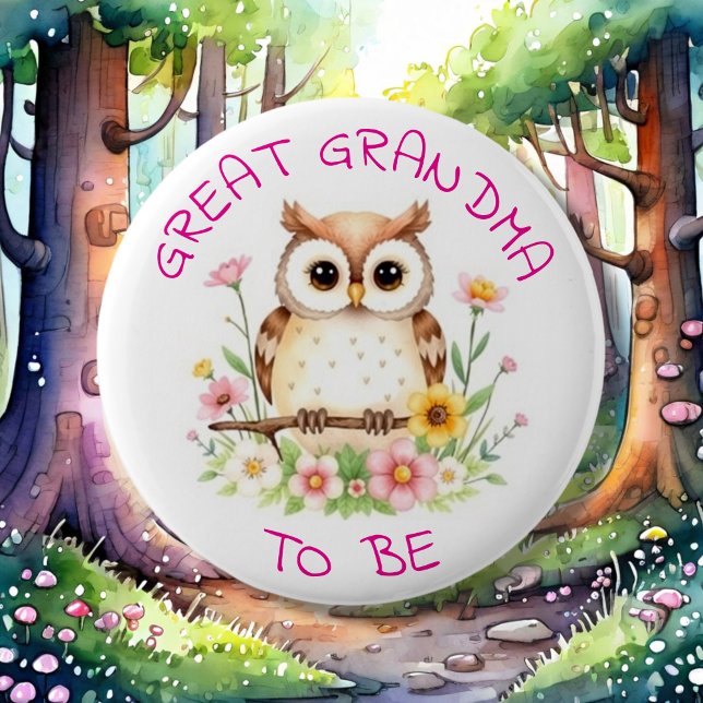 Badge Rond 5 Cm Grand grand-mère | Baby shower des bois (Créateur téléchargé)