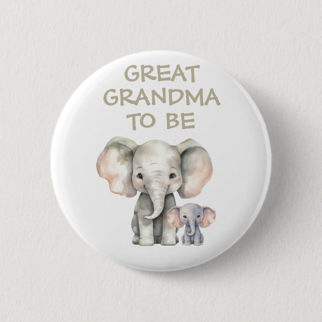 Badge Rond 5 Cm Grand grand-mère d'être Baby shower Button Wild On (Devant)
