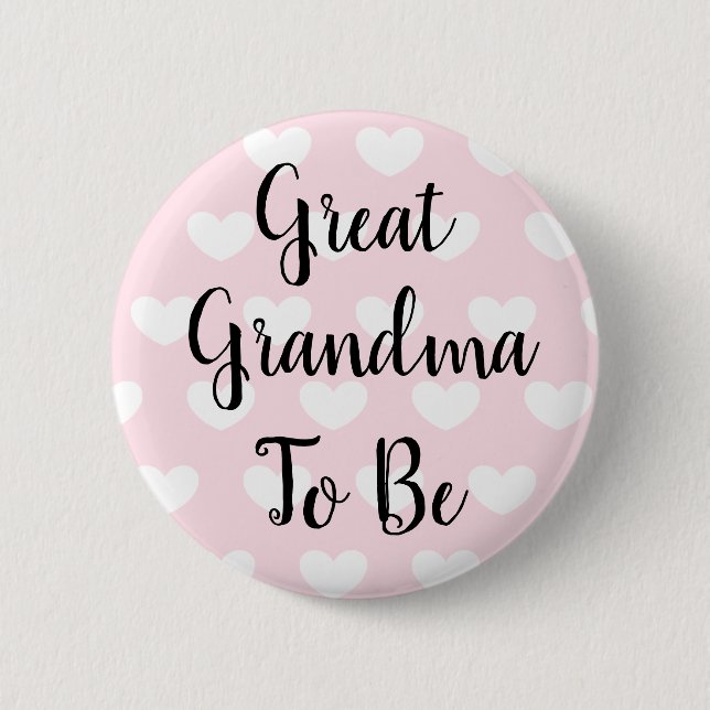 Badge Rond 5 Cm Grand grand-mère pour être Baby shower de Coeurs R (Devant)