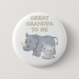 Badge Rond 5 Cm Grand grand-père d'être Baby shower Button Wild On