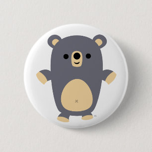 Badge Rond 5 Cm Grand insigne bleu de bouton d'ours de bande