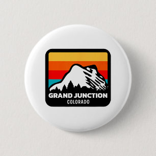 Badge Rond 5 Cm Grand Junction Colorado Ski Snowboard Famille