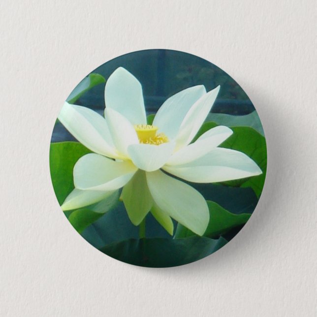Badge Rond 5 Cm grand lis blanc (Devant)