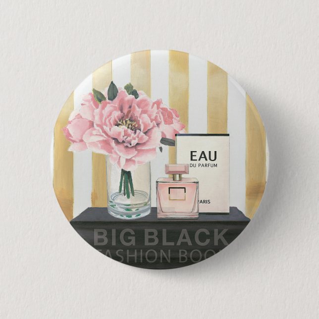 Badge Rond 5 Cm Grand livre de mode sauvage d'Apple | - rayé (Devant)