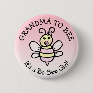 Badge Rond 5 Cm Grand-maman à être baby shower orienté d'abeille