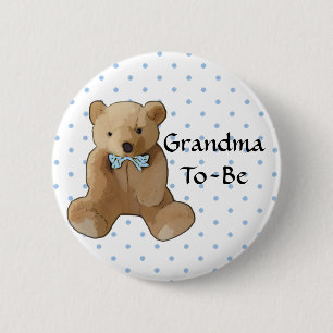 Badge Rond 5 Cm Grand-maman à être bouton de baby shower d'ours de