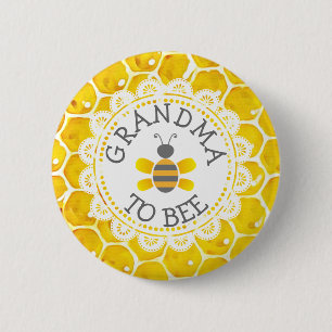 Badge Rond 5 Cm Grand-maman au bouton de baby shower d'abeille