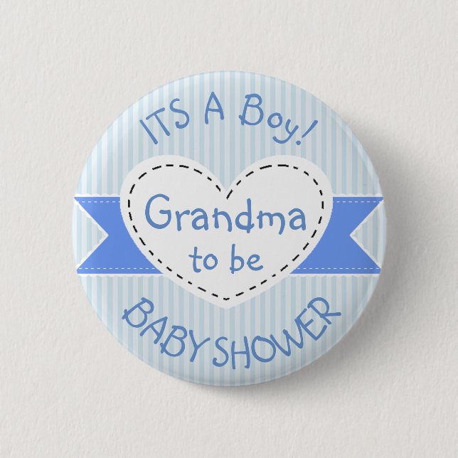 Badge Rond 5 Cm Grand-maman bleue de bouton de baby shower à être (Devant)