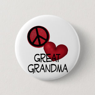 Badge Rond 5 Cm Grand-maman d'amour de paix grande