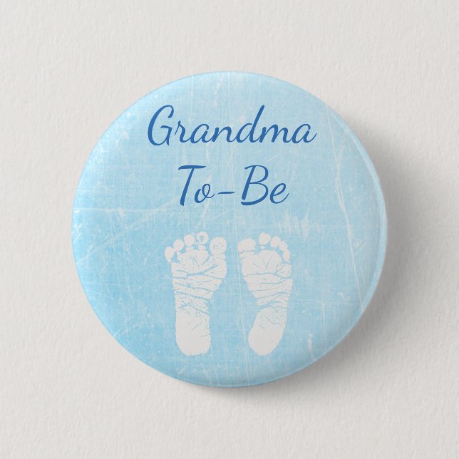 Badge Rond 5 Cm Grand-maman de bébé bleu à être bouton de baby (Devant)