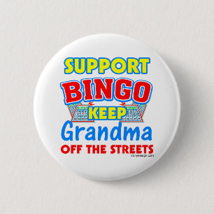 Badge Rond 5 Cm Grand-maman de bingo-test de soutien