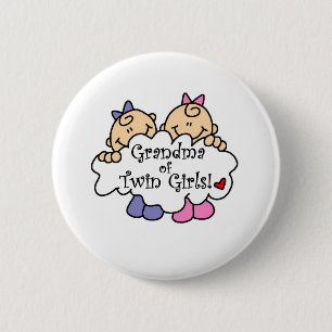 Badge Rond 5 Cm Grand-maman des filles jumelles