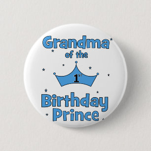 Badge Rond 5 Cm Grand-maman du ęr prince d'anniversaire !