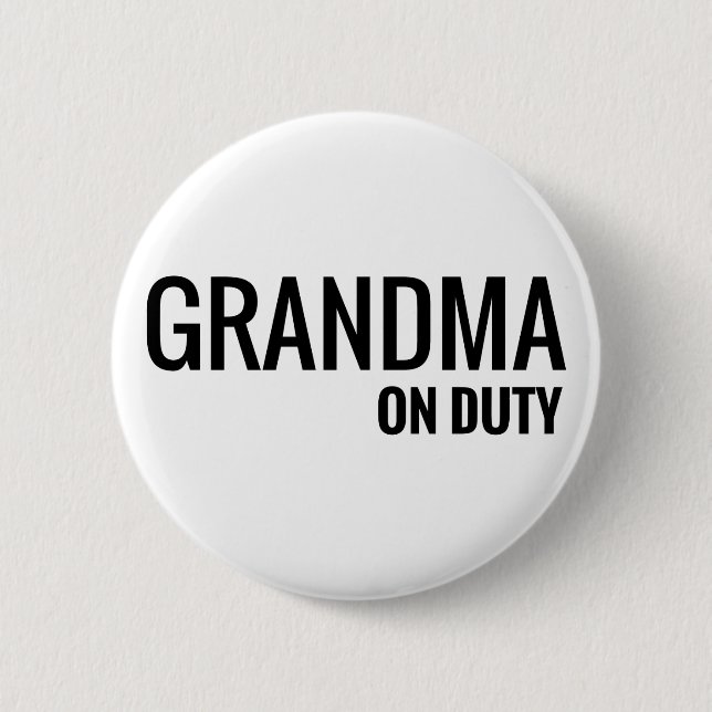 Badge Rond 5 Cm grand-maman en service (Devant)