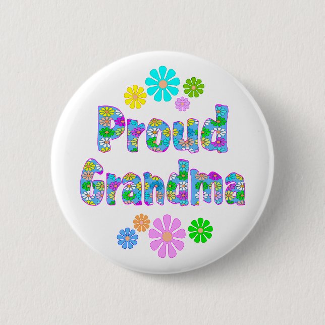Badge Rond 5 Cm Grand-maman fière (Devant)
