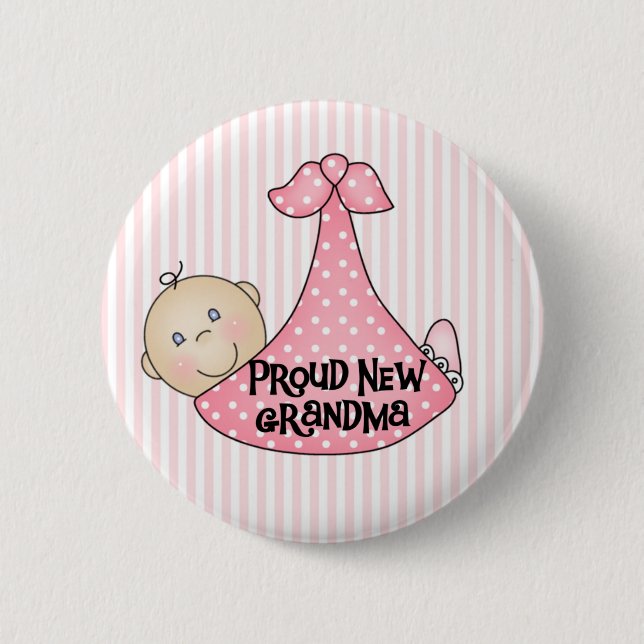 Badge Rond 5 Cm Grand-maman fière de bébé (Devant)