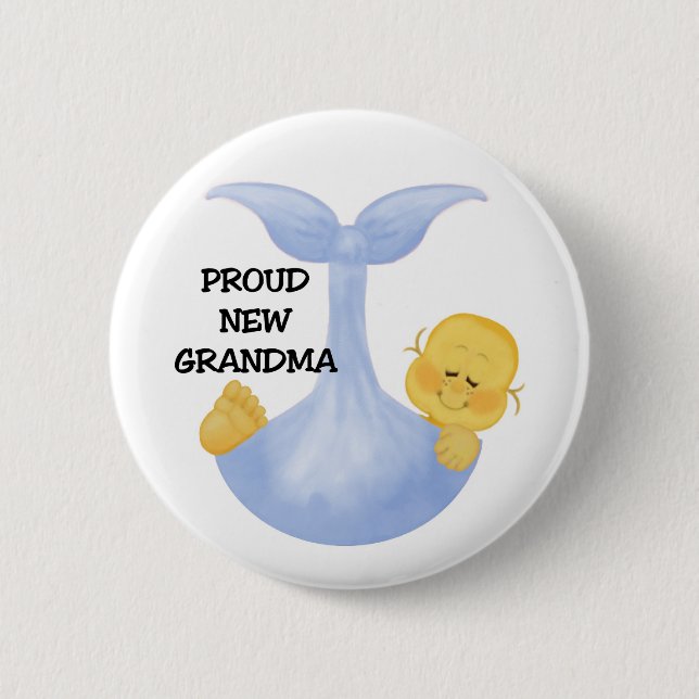 Badge Rond 5 Cm Grand-maman fière de bébé (Devant)