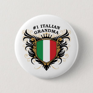 Badge Rond 5 Cm Grand-maman italienne du numéro un