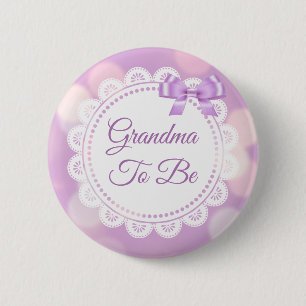 Badge Rond 5 Cm Grand-maman pourpre à être baby shower