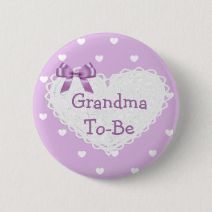 Badge Rond 5 Cm Grand-maman pourpre d'arc à être bouton de baby