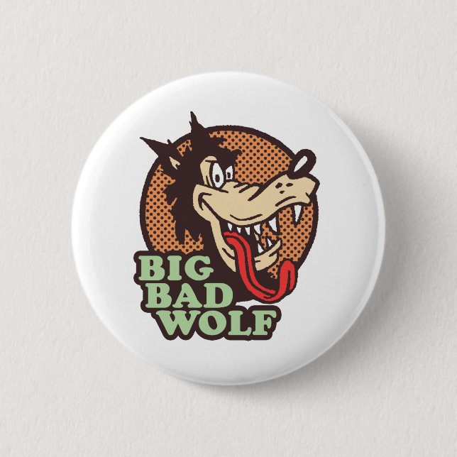 Badge Rond 5 Cm Grand Mauvais Loup (Devant)