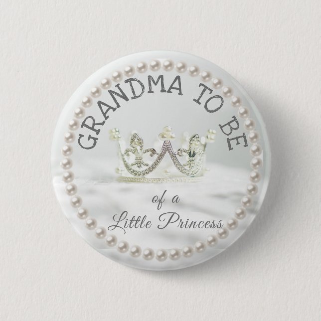 Badge Rond 5 Cm Grand-mère à être Baby shower Bouton Princesse Thè (Devant)