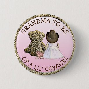Badge Rond 5 Cm Grand-mère à être d'un bouton de Baby shower Lil'