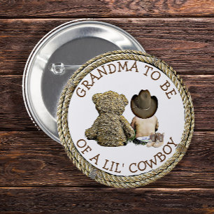 Badge Rond 5 Cm Grand-mère à être d'un bouton Lil Cowboy