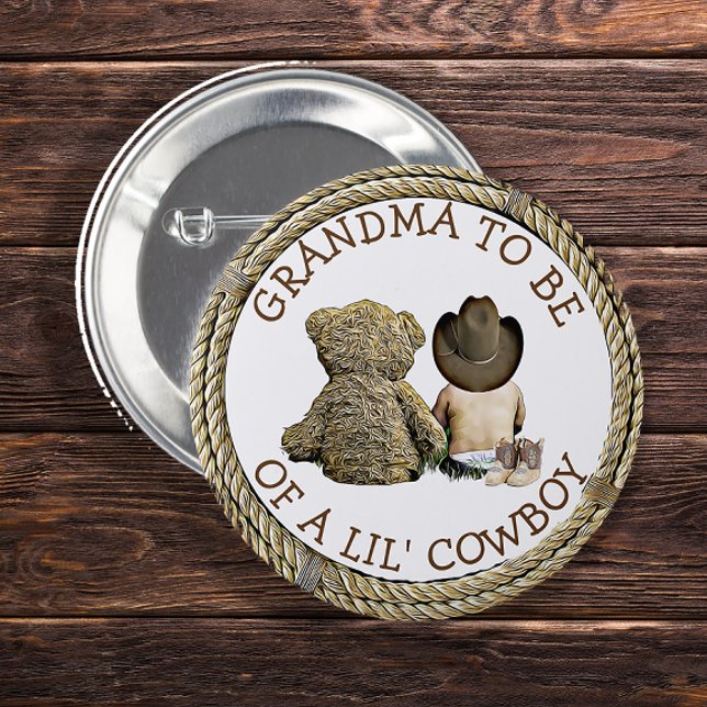 Badge Rond 5 Cm Grand-mère à être d'un bouton Lil Cowboy (Créateur téléchargé)