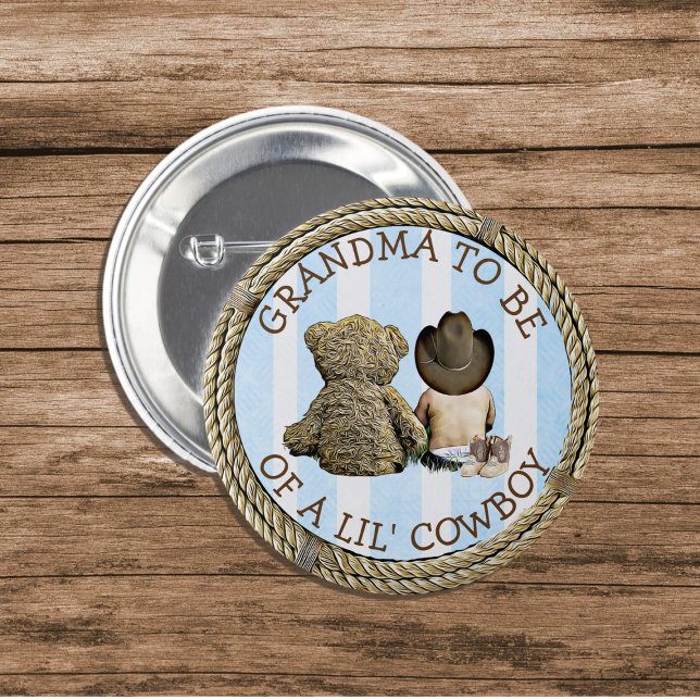 Badge Rond 5 Cm Grand-mère à être d'un bouton Lil Cowboy (Créateur téléchargé)