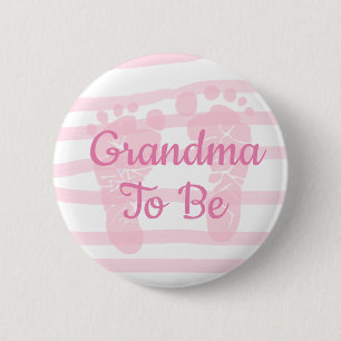Badge Rond 5 Cm Grand-mère à être rose fille Baby shower bouton