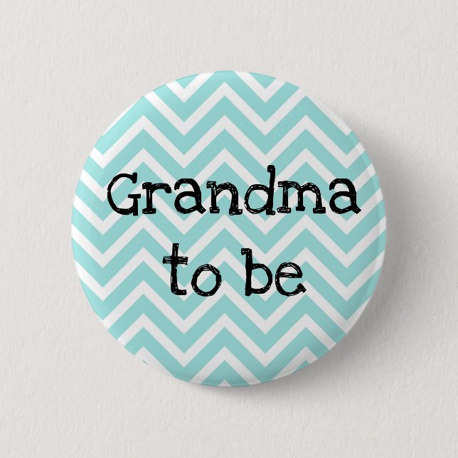 Badge Rond 5 Cm Grand-mère à être turquoise Baby shower Chevron (Devant)
