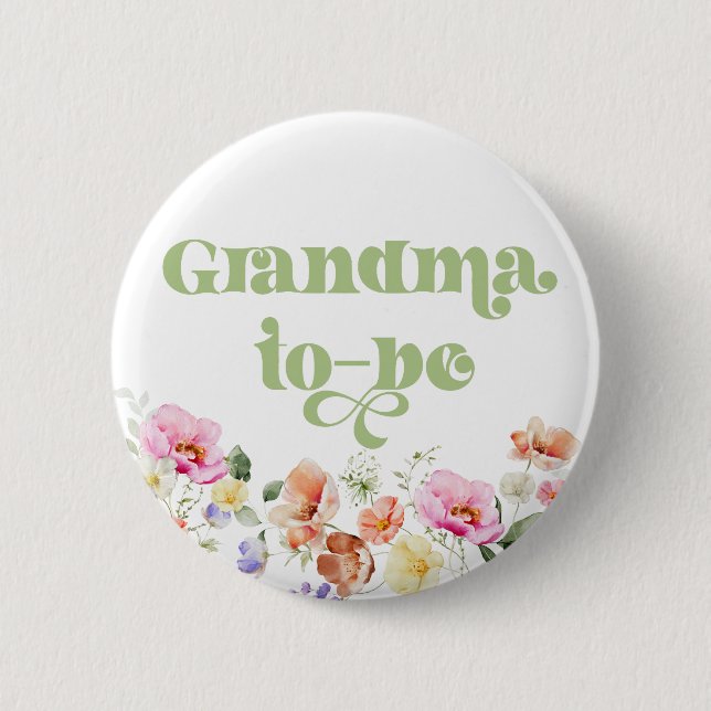 Badge Rond 5 Cm Grand-mère à venir de la fleur sauvage (Devant)