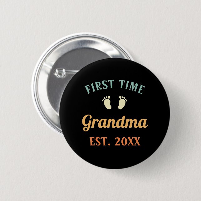 Badge Rond 5 Cm Grand-mère Abuela Nonna Grammy Première Grand-mère (Devant & derrière)