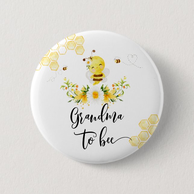 Badge Rond 5 Cm Grand-mère au baby shower (Devant)