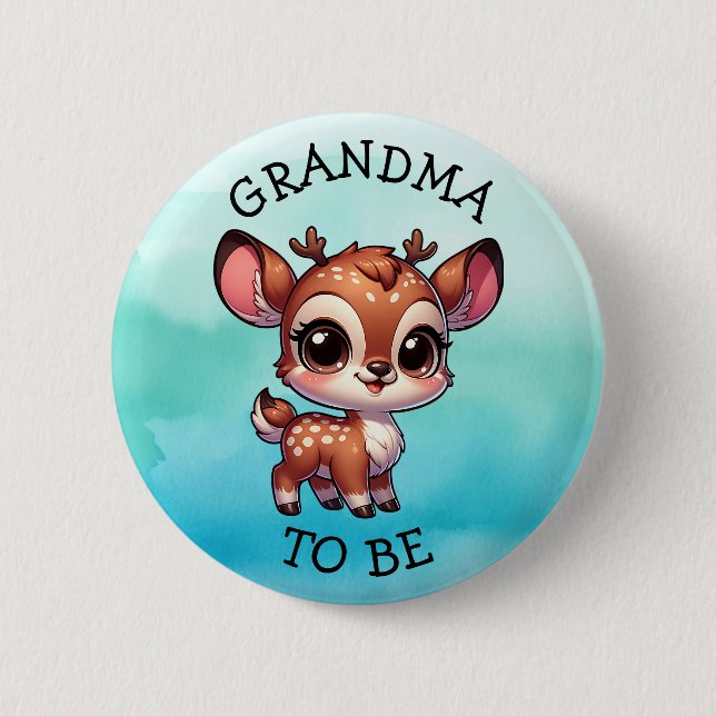 Badge Rond 5 Cm Grand-mère | Baby shower des créations forestières (Devant)