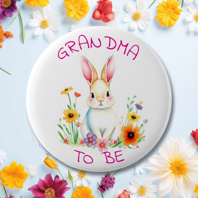 Badge Rond 5 Cm Grand-mère | Baby shower des créations forestières (Créateur téléchargé)