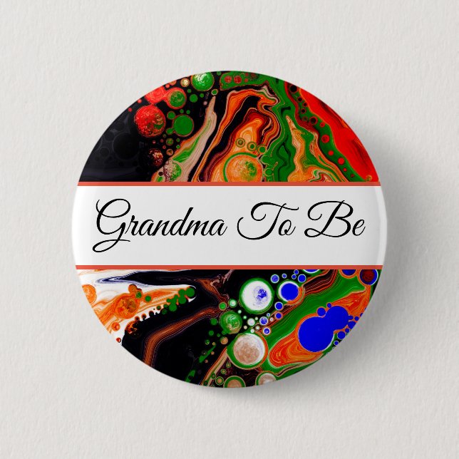 Badge Rond 5 Cm Grand-mère | Baby shower du garçon (Devant)