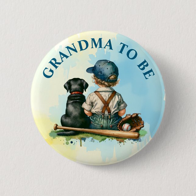 Badge Rond 5 Cm Grand-mère | Beau Baby shower (Devant)